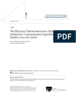 The Physician/Patient Interaction: Patient Satisfaction, Communication Apprehension, and Health Locus of Control