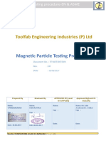 Toolfab Engineering Industries (P) LTD: Magnetic Particle Testing Procedure