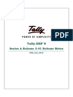 Tally - ERP 9: Series A Release 3.41 Release Notes