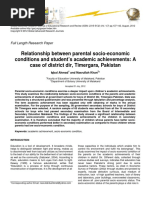 Relationship Between Parental Socioeconomic Conditions and Students Academic Achievements A Case of District Dir Timergara Pakistan