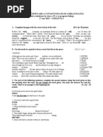 Proba de Verificare A Cunoştinţelor de Limba Engleză Pentru Admiterea În Clasa A IX-a Cu Program Bilingv 27 Mai 2015 - VARIANTA 2