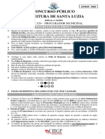 Ibgp 2018 Prefeitura de Santa Luzia MG Procurador Municipal Prova PDF