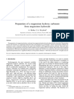 Preparation of A Magnesium Hydroxy Carbonate From Magnesium Hydroxide