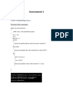 Assessment 1: Name: Nithish D Reg - no.:18MIS0332 Slot: L7+L8 Course: Programming in Java Factorial With Constraints