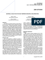 Materials Selection For High Temperature Metal Recuperators