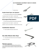 Description and Uses of Different Equipment Used in IC Engine Workshop