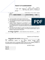 GD Law Template - AFFIDAVIT OF GUARDIANSHIP