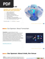 Blockchain 101: Session 1 of 5: Introduction To Blockchain and Tomochain