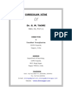 Dr. G. M. Taori: Curriculum Vitae