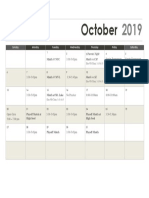 2019 October Schedule