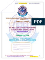 ST 7211 Advanced Structural Engineering Laboratory: Observation