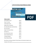 Keyscan System VII (7.0.19) User Quick Reference Guide: Table of Content