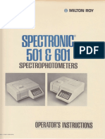 Milton Roy Spectronic SP501 601 Spectrophotometer Operator Instructions