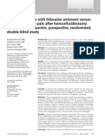 Topical Nifedipine With Lidocaine Ointment Versus Active Control For Pain After Hemorrhoidectomy: Results of A Multicentre, Prospective, Randomized, Double-Blind Study