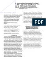 Elaboración de Plástico Biodegradable A Partir de La Colocasia Esculenta