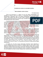 Artigo de Opinião - Modelo Tema: Racismo. Proposta de Redação: A Persistência Do Racismo Na Sociedade Brasileira