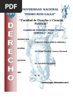 Clases de Derecho Penal - Carmen Elizabeth Villegas Yovera - 2do A