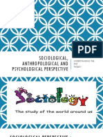 Socio, Anthro, Psychological Perspective