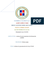 Informe de Presentación de La Ley 479-08