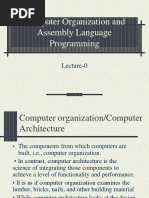 Computer Organization and Assembly Language Programming: Lecture-0