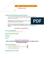 Advantages and Disadvantages: Paraphrase Question