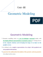 Unit III Geometrical Modelling Intro and Curve Representation