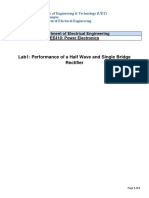 Lab 1a Performance of A Half Wave and Single Bridge Rectifier