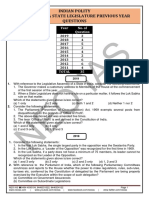 Indian Polity Parliament & State Legislature Previous Year Questions