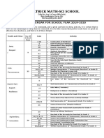 Calendar of Activities For 2019-2020