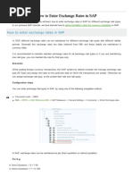 How To Enter Exchange Rates in Sap