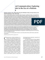 Patient-Centered Communication: Exploring The Dentist's Role in The Era of E-Patients and Health 2.0