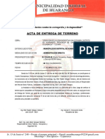 Acta de Entrega de Terreno 