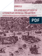 Giovanni Gabrieli. Transmission and Reception of A Venetian Musical Tradition