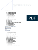 Prepreaciones e Ingredienes Clase Practica-Cocina Internacional Nivel II