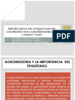 Importancia Del Etiquetado en Los Productos Agroindustriales