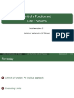 Limit of A Function and Limit Theorems: Mathematics 21