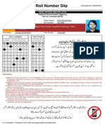 Roll Number Slip: Iqra School and College Near Badar Hospital University Town, Peshawar