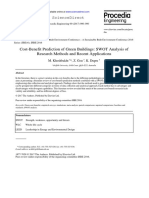 Cost-Benefit Prediction of Green Buildings: SWOT Analysis of Research Methods and Recent Applications