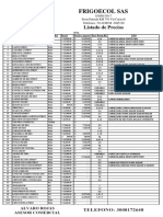 Frigoecol Sas: Listado de Precios