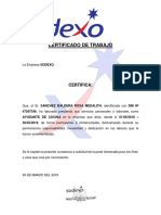 Certificado de Trabajo para Entregar