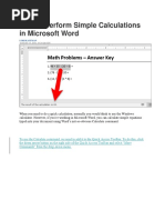 How To Perform Simple Calculations in Microsoft Word