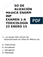 Examen 1 A Toxicologia ENARM PDF