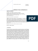 Molar Extinction Coefficients of Some Carbohydrates in Aqueous Solutions