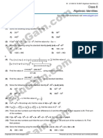 Class 8 Algebraic Identities: Answer The Questions