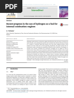 Recent Progress in The Use of Hydrogen As A Fuel For Internal Combustion Engines