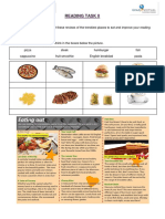 Reading Task Ii Food and Restaurants: Preparation