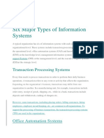 Six Major Types of Information Systems