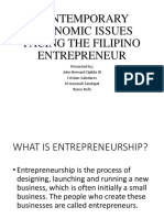 Contemporary Economic Issues Facing The Filipino Entrepreneur