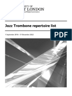 Jazz Trombone Repertoire List: 1 September 2016 - 31 December 2022