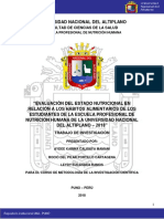 EVALUACIÓN NUTRICIONAL EN RELACIÓN A LOS HÁBITOS ALIMENTARIOS Modificado